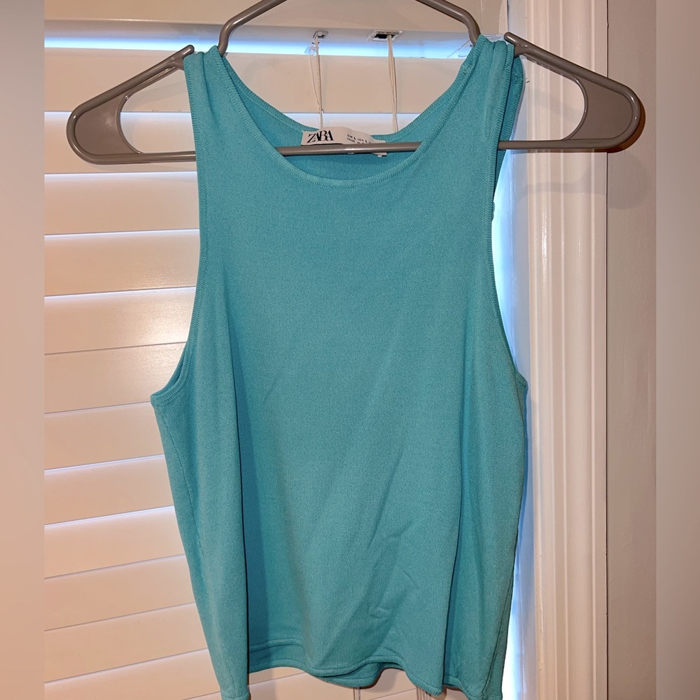 Pretty blue Zara tank!